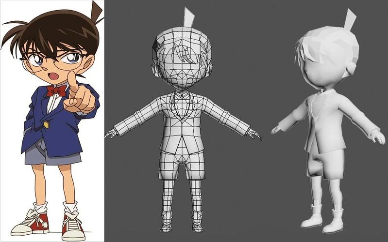 从零开始 名侦探柯南全身3D模型制作教程（动漫游戏开发向）